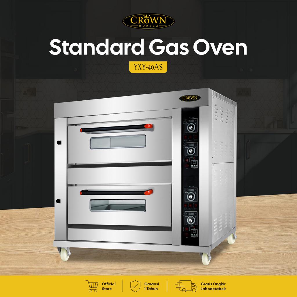 CROWN HORECA - Standard Gas Oven YXY 40 AS -  Pemanggang Stainless Besar Roti Kue Gas Api Atas dan B