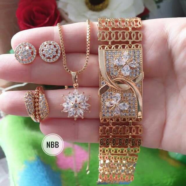 set xuping lapis emas 18karat