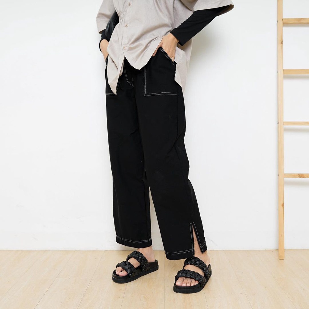 IL - NEW ARIVAL-Melva Slit Pants Wanita | Celana Kulot Wanita Panjang Belahan