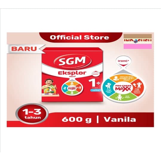 

SGM Eksplor 1 Plus susu pertumbuhan (1-3 thn) Madu/Vanilla 600 Gram