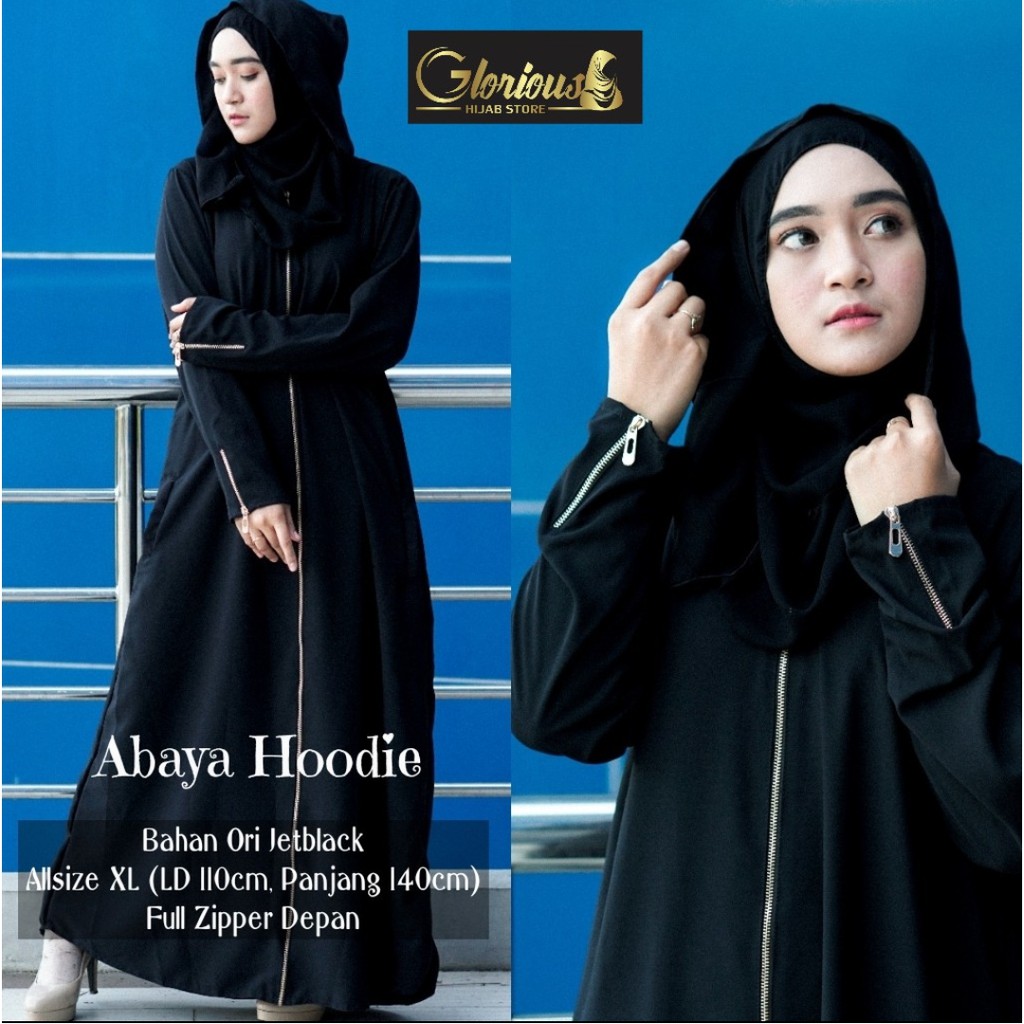 Abaya Bordir Arab Saudi Fashion Dress Musim Gamis Maxi Zephy Umroh Dubai Turkey Hoodie