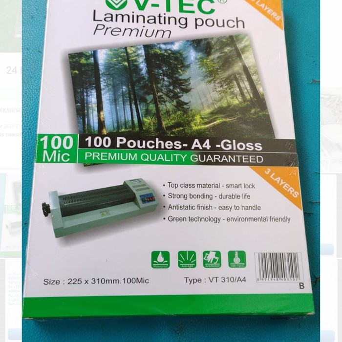 

Langsung Order Plastik Laminasi Glossy Panas A4 V-Tec Laminating Pouch Premium Berkualitas