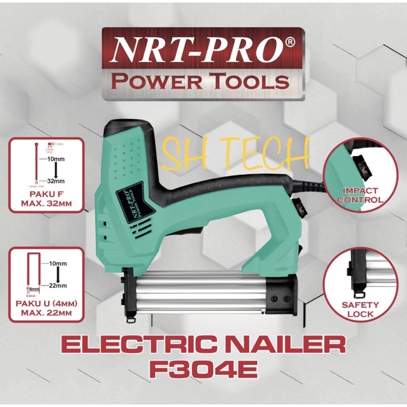 NRT PRO F304E F 304 E ELECTRIC AIR NAILER MESIN PAKU TEMBAK LISTRIK STAPLES ELEKTRIK