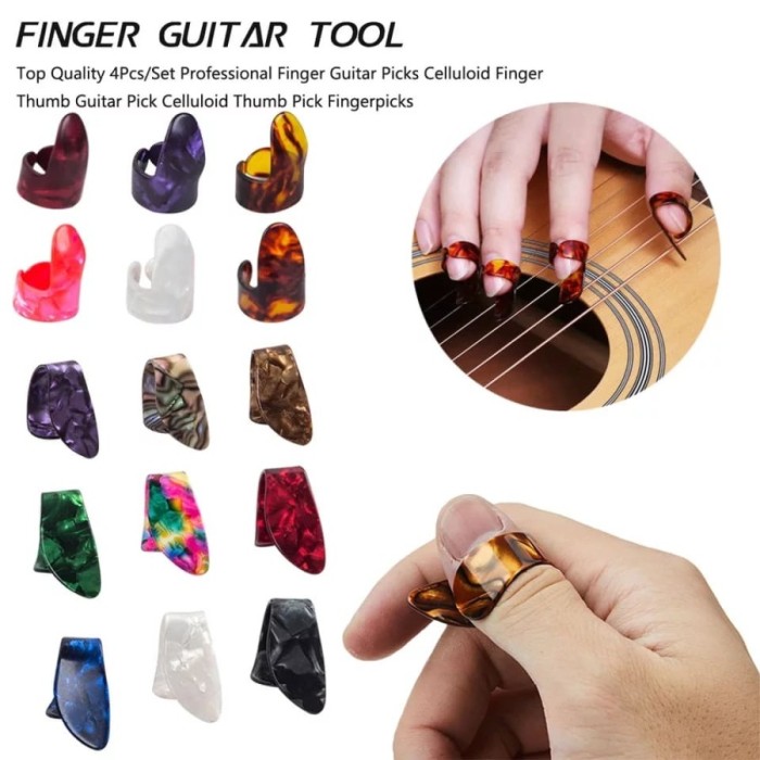 Pick jari gitar anti sakit kapalan celluloid Guitar Thumb Finger pick