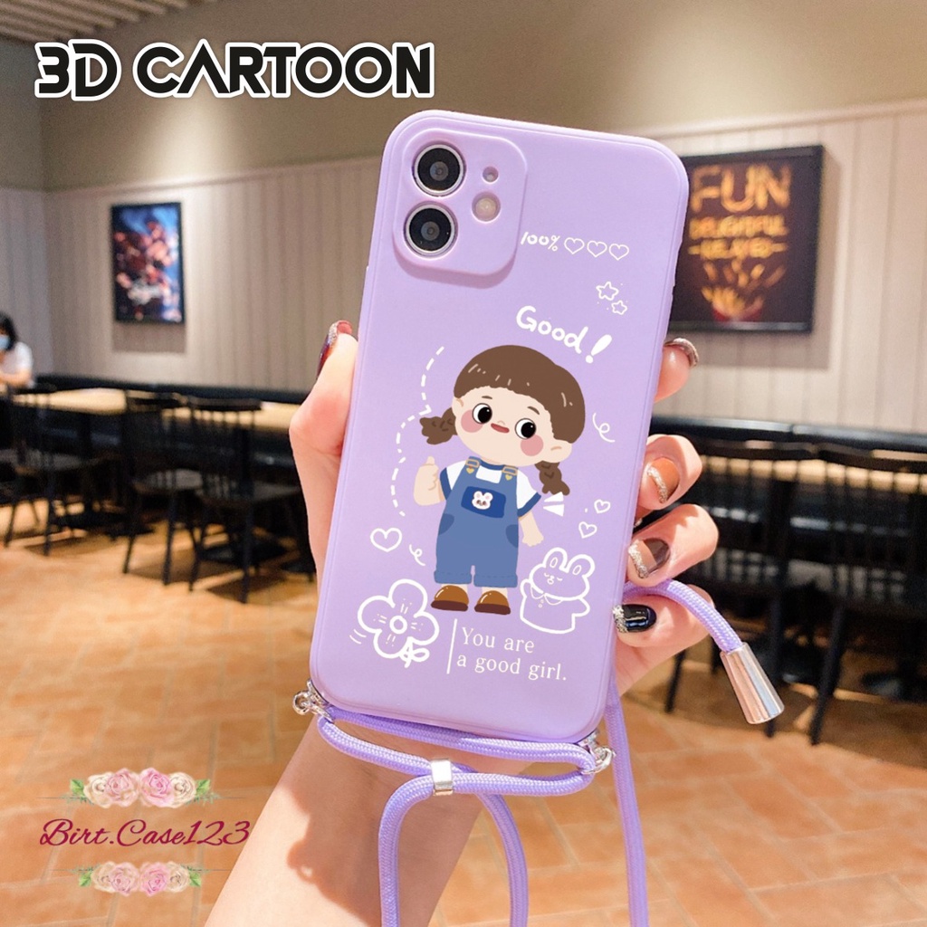 SOFTCASE SILIKON SLINGCASE TALI LANYARD STRAP PHONE MACARON PELINDUNG KAMERA 3D CARTOON  OPPO VIVO SAMSUNG XIAOMI REDMI REALME IPHONE ALL TYPE BC6325