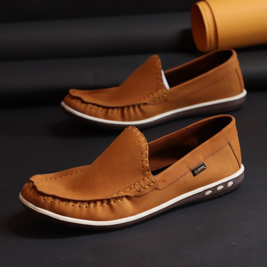 MOLK|Sepatu Pria Casual Slip On Kulit Asli Original Brand Cvny Selop Kerja Pria Terbaru Kondangan