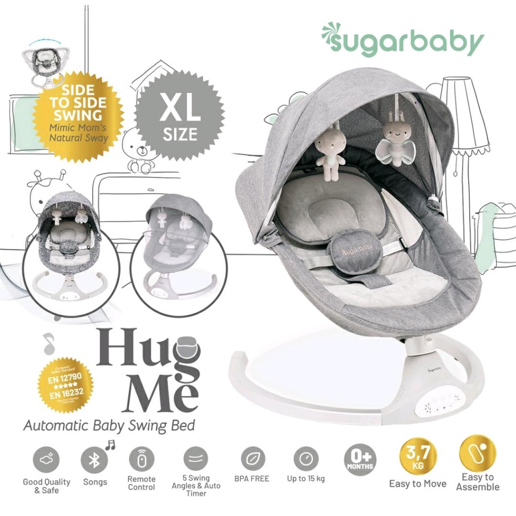 SUGARBABY HUG ME AUTOMATIC BABY SWING BED / SUGAR BABY