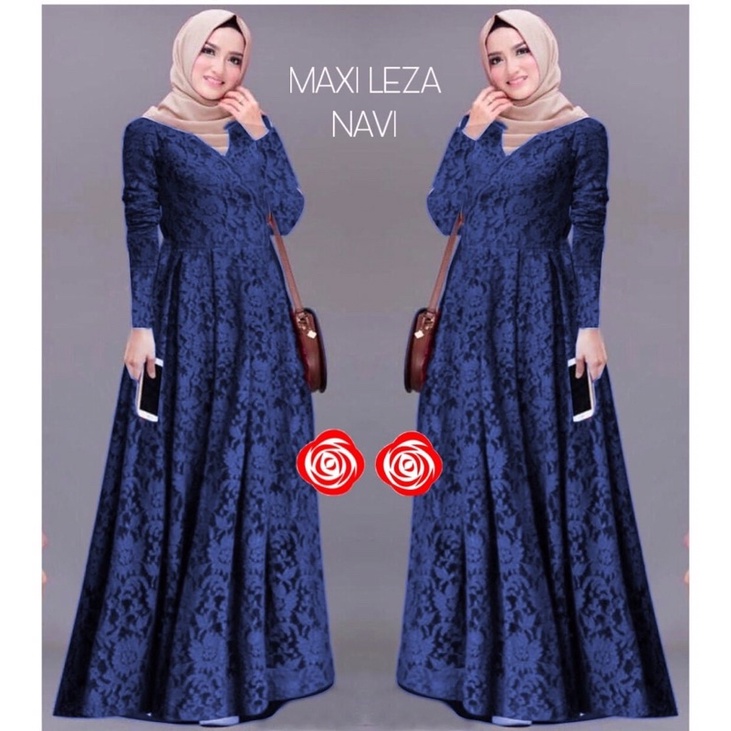 Maxy leza / mx leza / gamis brokat / gamis pesta / seragam acara / gamis acara / gamis putih / fashi