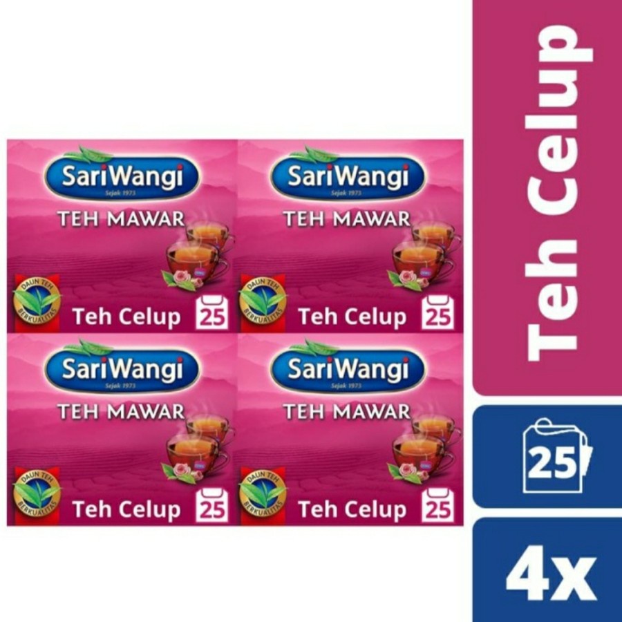 

Sariwangi Teh Mawar Celup Isi 25 Kantong Teh Paket Isi 4 Pcs Halal