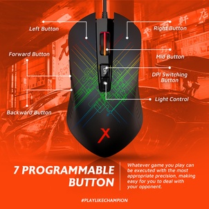 Mouse Gaming RGB JETE MSX2 - Garansi 2 Tahun