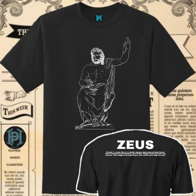 T-SHIRT ZEUS MITOLOGI YUNANI KUNO KAOS TERBARU