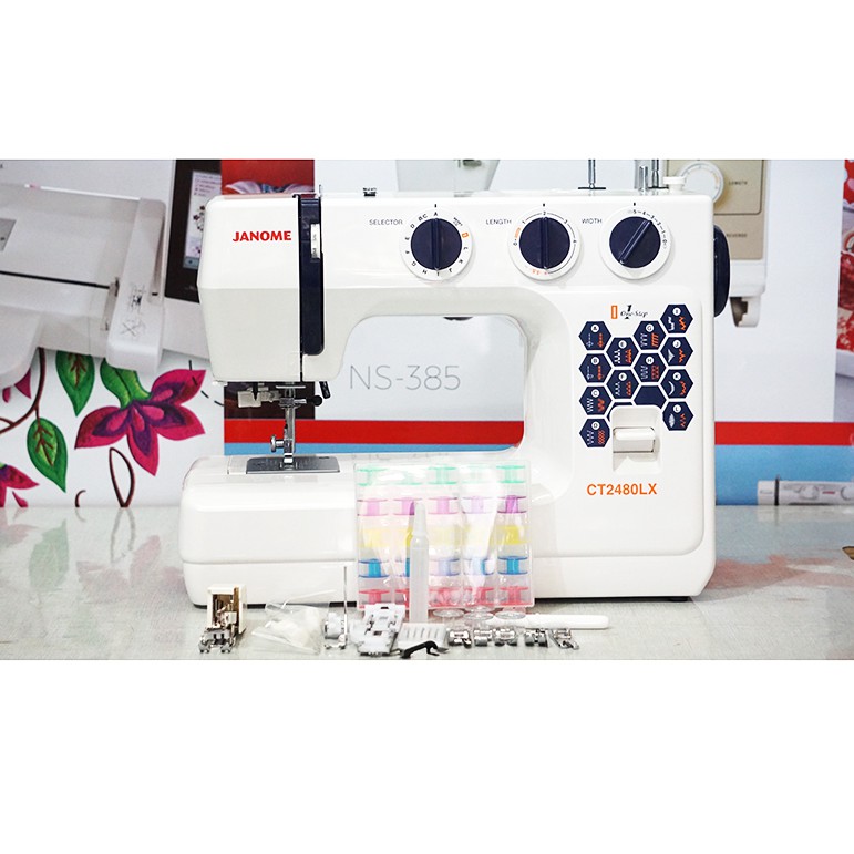 Janome Ct2480lx Mesin Jahit Kwalitas Heavy Duty - Biru dongker Putih