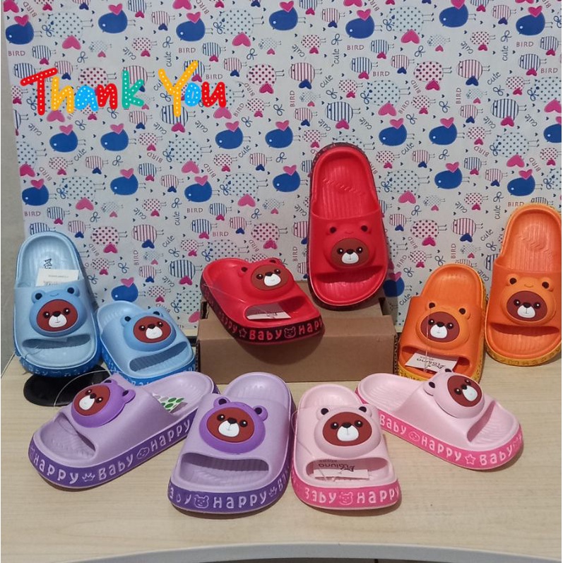 sandal selop anak cewek impor karakter lucu