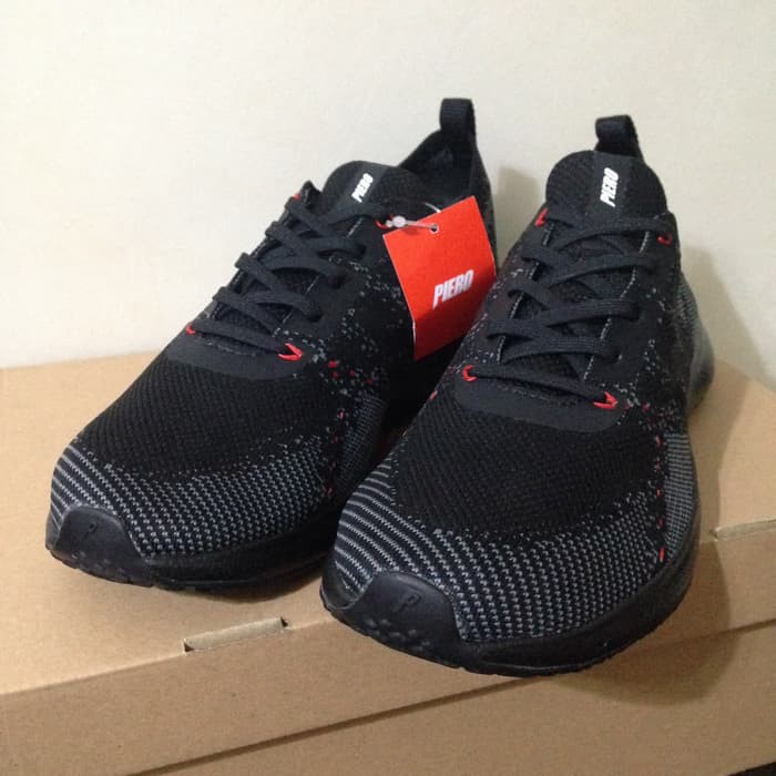 Sepatu Casual Piero VX Evo Black Red Original