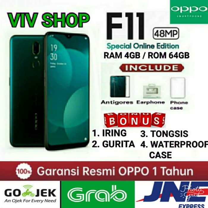 oppo f11 ram 4/64 garansi resmi oppo 1 tahun