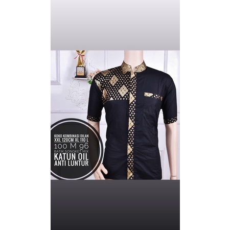 Baju Koko Dewasa Lengan Pendek Material Catton Adem Serap Keringat//KOKO PRIA KOMBINASI BATIK HITS ABMA