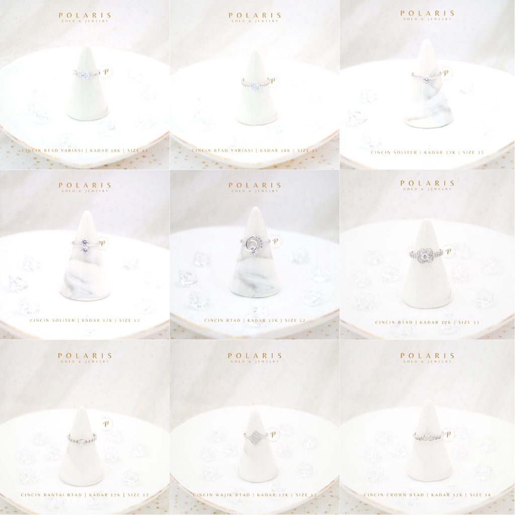 Cincin Variasi Model New Look Kadar Emas 750/17K Perhiasan Emas Tua CC4A CC4B