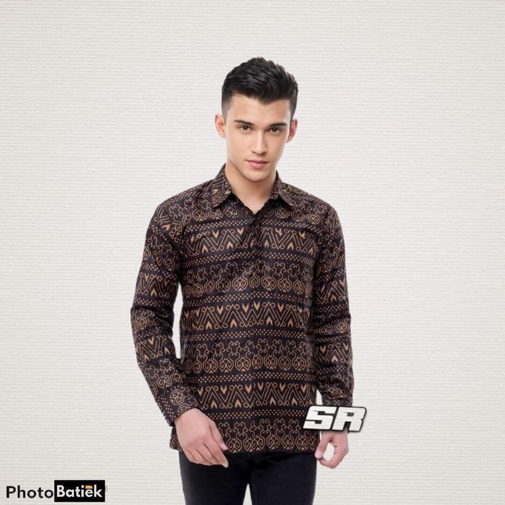 KEMEJA BATIK PRIA LENGAN PANJANG UKURAN REGULER SIZE M L XL [ANS BATIK]