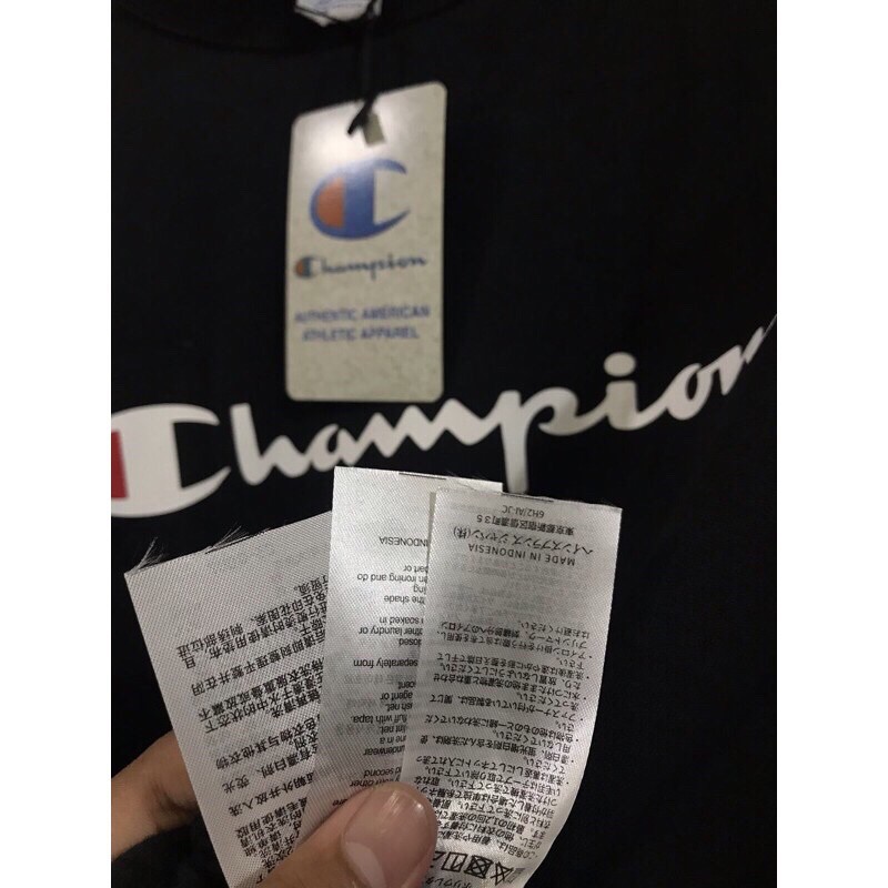 100% ORIGINAL CMT CREWNECT CHAMPION SCRIPT LOGO BLACK