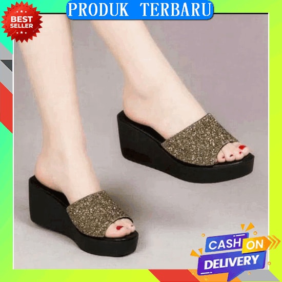 Sofiya Original 100% Import A7988 37-Sendal Jepit Wedges Wanita Terbaru Wedges Sedang Casual Kekinia