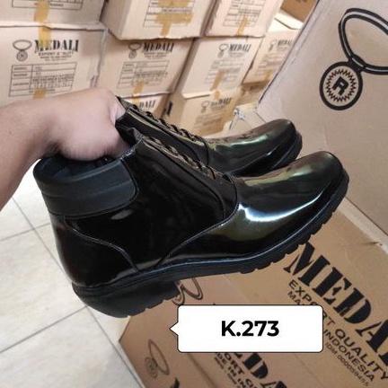 Sepatu kulit PDH pria boots Polri TNI security guard PNS sepatu kerja formal tampil lebih keren