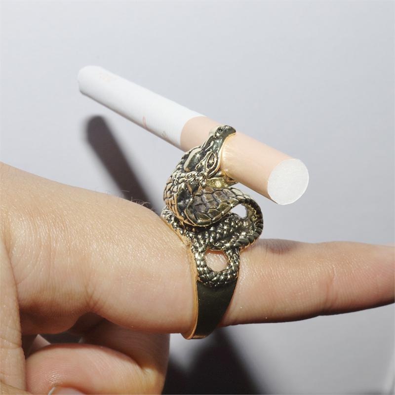 New Creative Cigarette Holder Ring Rack Retro Dragon Shape Finger Clip Gift for Boyfriend Trendy Cigarettes Smoking Acce