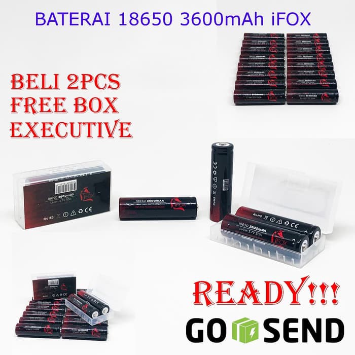 Baterai Battery AWT iFOX 18650 3600mAh VAPOR Rokok Elektrik Kipas Pb