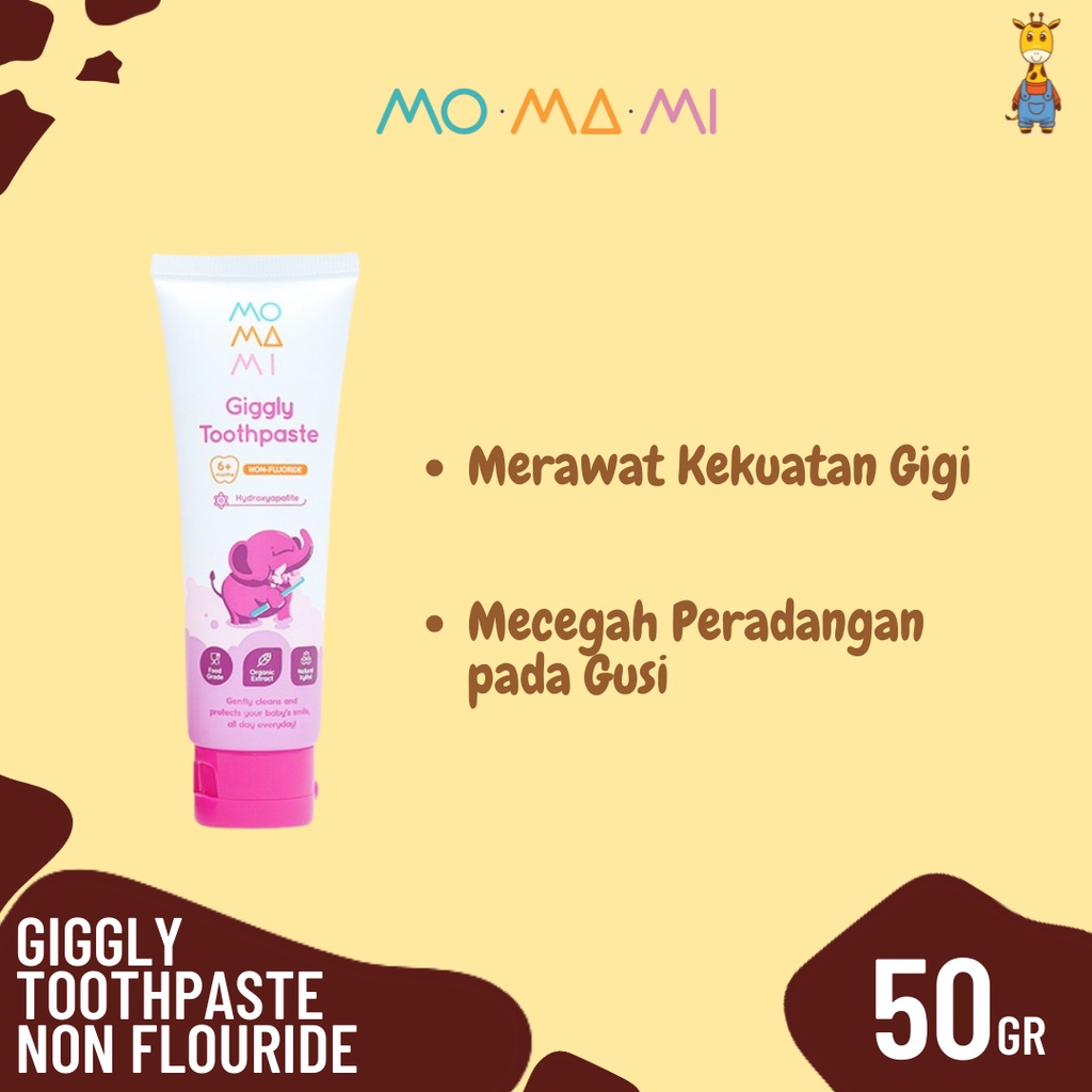 Momami Giggly Toothpaste Non Flouride 50gr - Pasta Gigi / Odol Anak