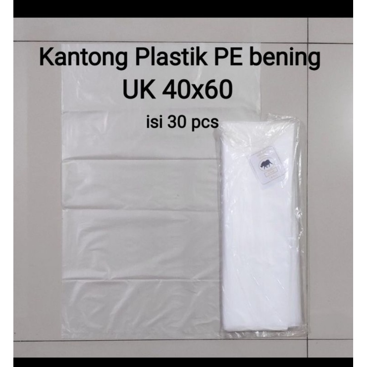 Kantong plastik PE Bening uk 40x60, Kantong PE, plastik Sayur