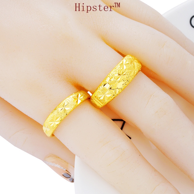 New Ethnic Style Embossed Starry Couple Adjustable Romantic Ring