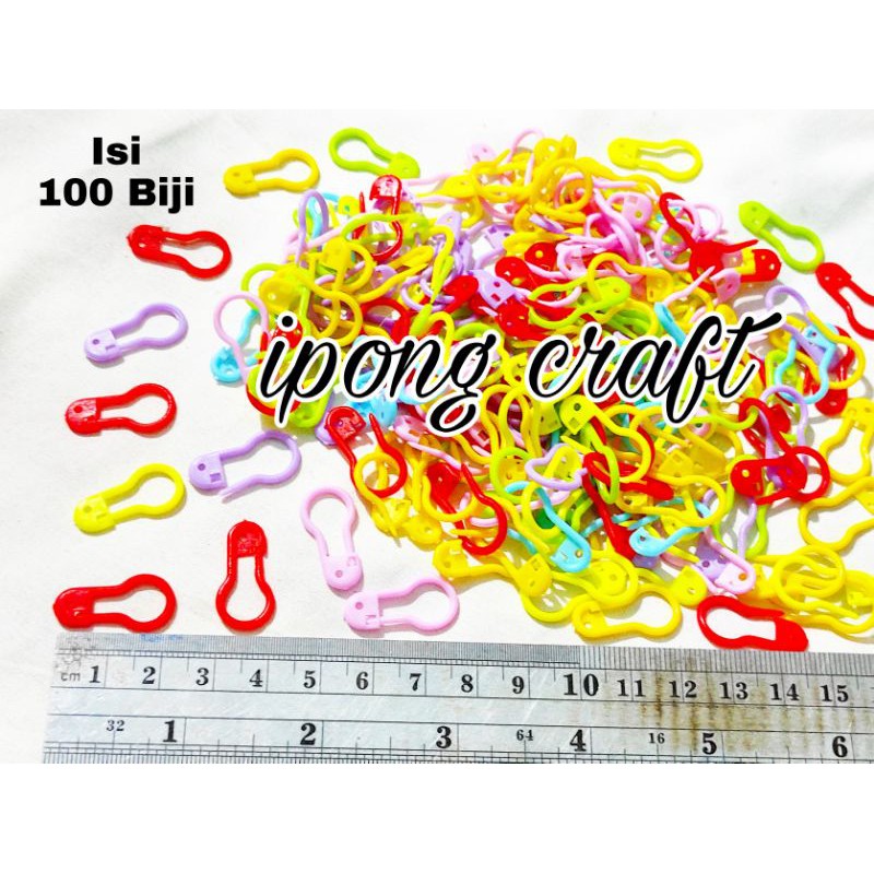 Kait Labu Plastik isi 100Biji /Kait Strap Masker/Kaitan Masker / Kaitan /Peniti Jilbab / Peniti Bohl