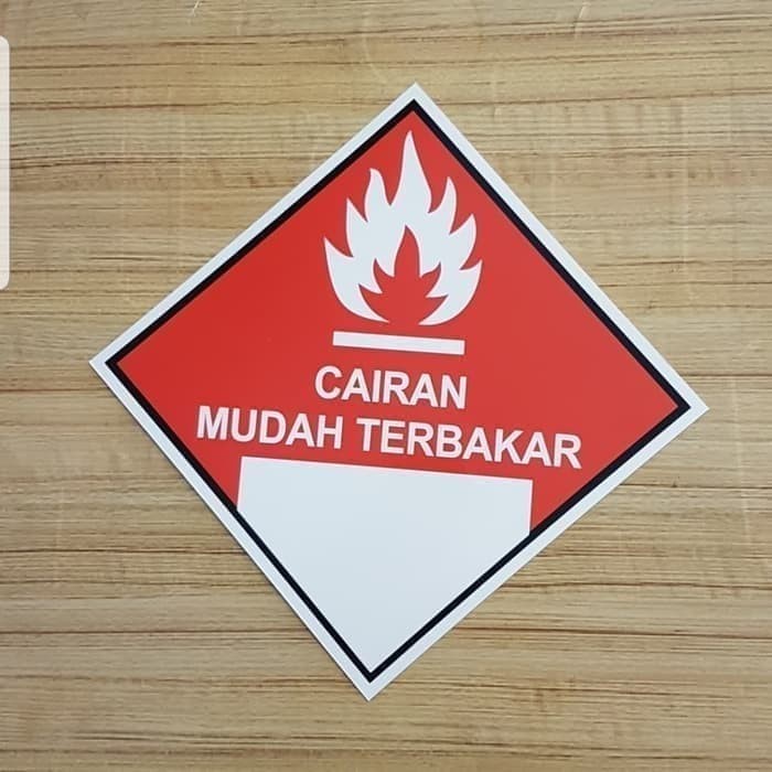 

SIGN STICKER CAIRAN MUDAH TERBAKAR UK 20X20CM K3 RAMBU SAFETY