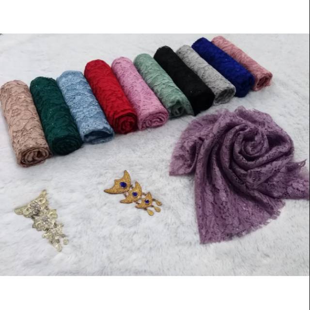 KAIN BROKAT CORD TERMURAH BROKAT HALUS BROKAT RENDA KEBAYA OZILA COD FREE ONGKIR