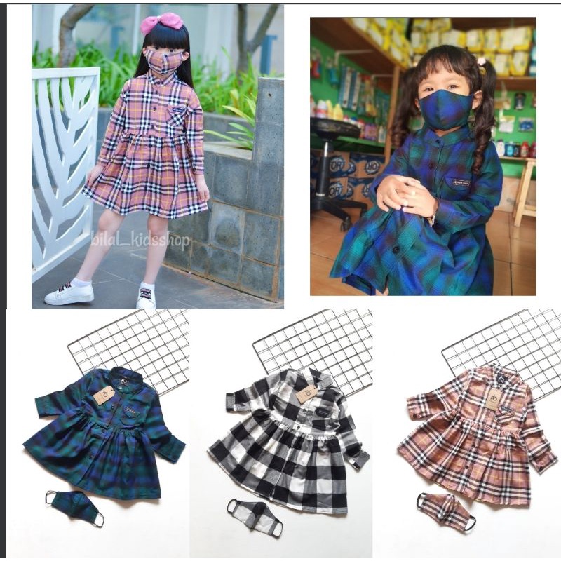 DRESS ANAK/TUNIK ANAK/DRESS KOTAK ANAK