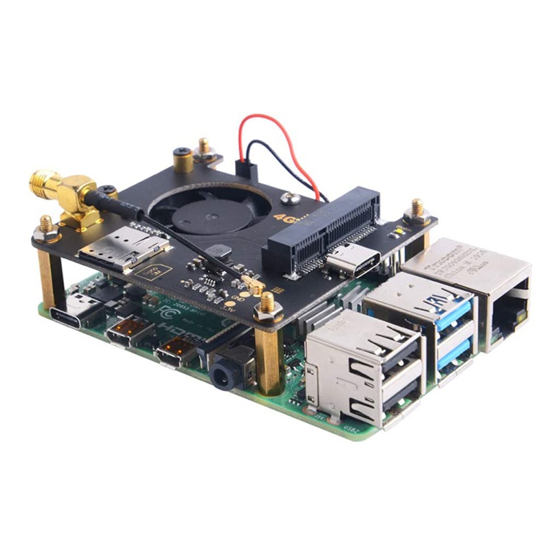 Btsg Papan Topi 3G 4G Untuk Raspberry Pi 2B/3B/3B+/ 4B Untuk w/SIM Card Untuk Desktop