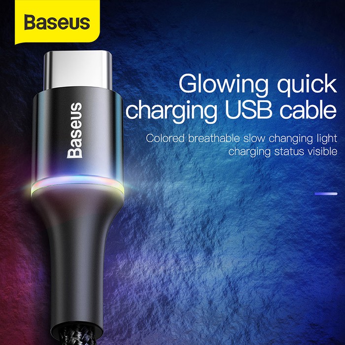 Kabel Data LED Baseus Halo Data Cable Type-C USB Fast Charging