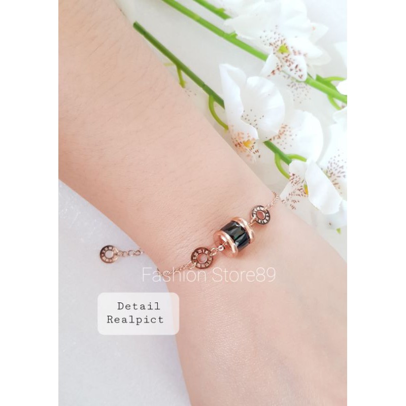 Ready Import Branded gelang titanium Rosegold edisi terbatas antikarat Selamanya bestseller