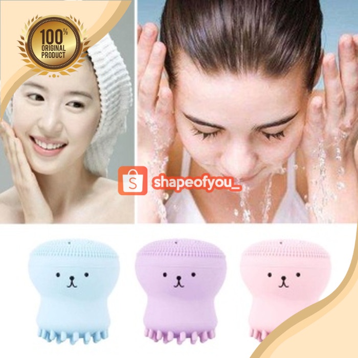 Sikat Pembersih Wajah Gurita Sicone Silikon Brush Cleansing Face Make Up Facial Cleaning