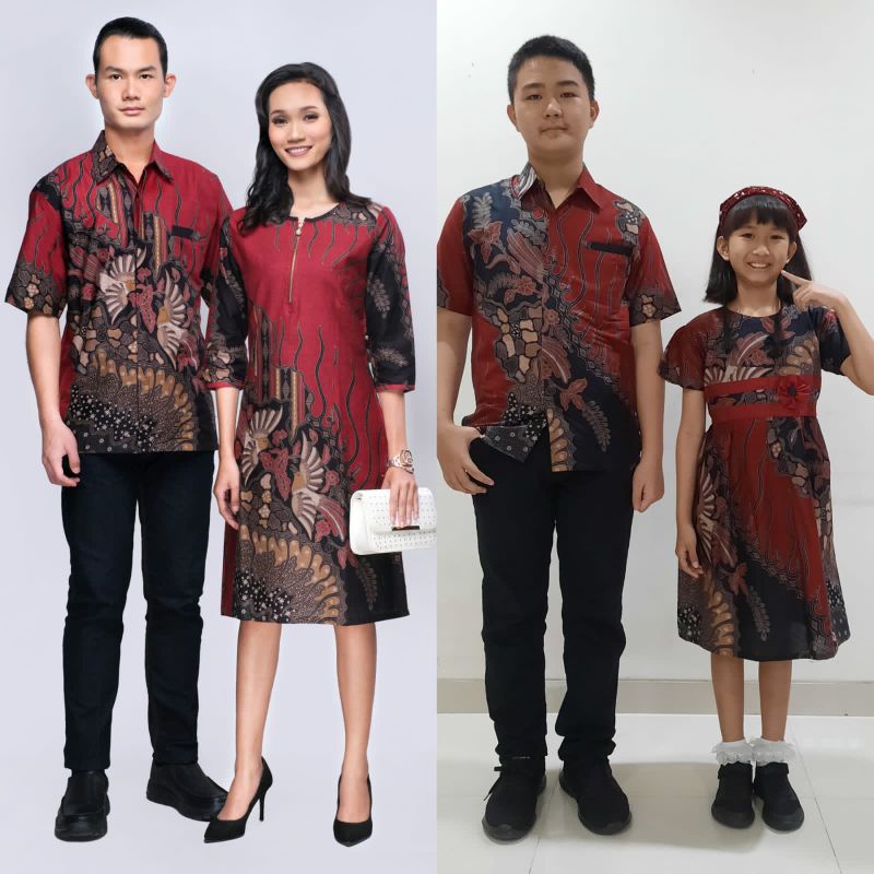 Batik Cauple/ Sarimbit Dres Vivo Keris Merah