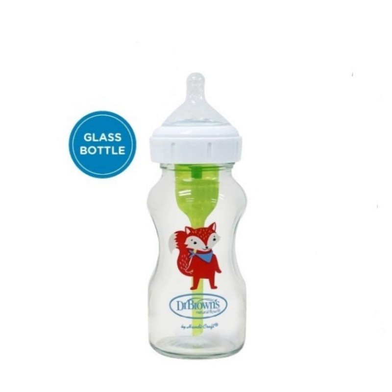 Dr. Brown's Glass Wide-Neck Options+ Bottle with Fox Deco 270ml