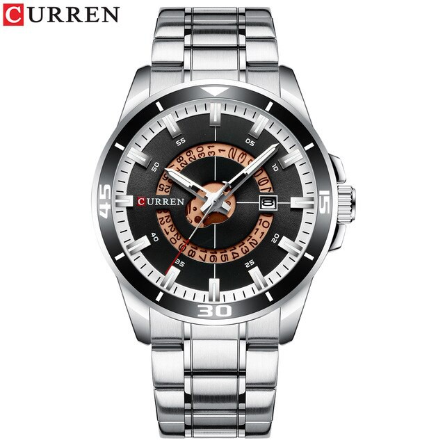 CURREN 8359 Jam Tangan Pria Analog Stainless Steel Chronograph Aktif Luminous Hand WATCHKITE WKOS