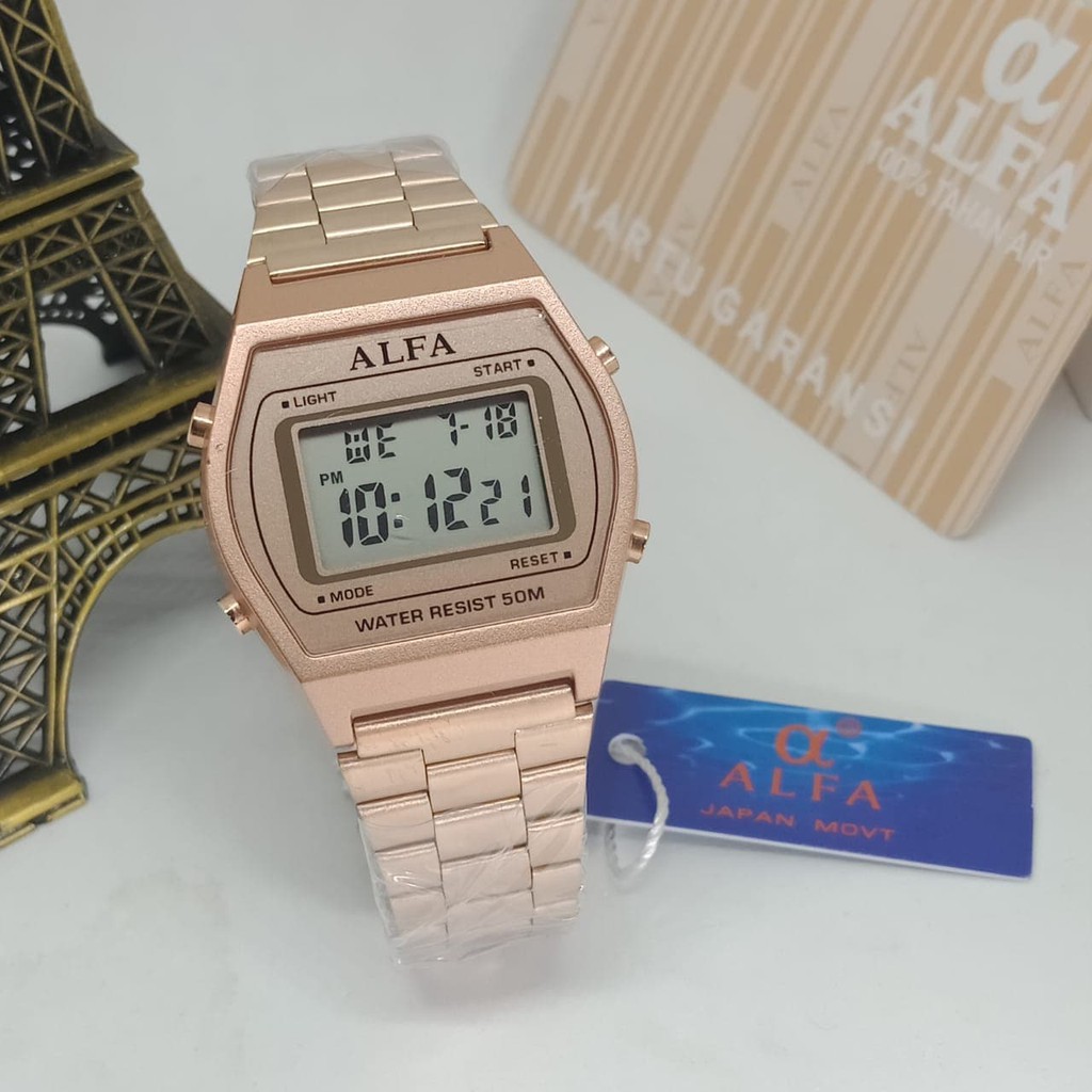 Llica Budapest Jam Tangan Pria / Wanita Alfa AF502 Original Rantai Rosegold