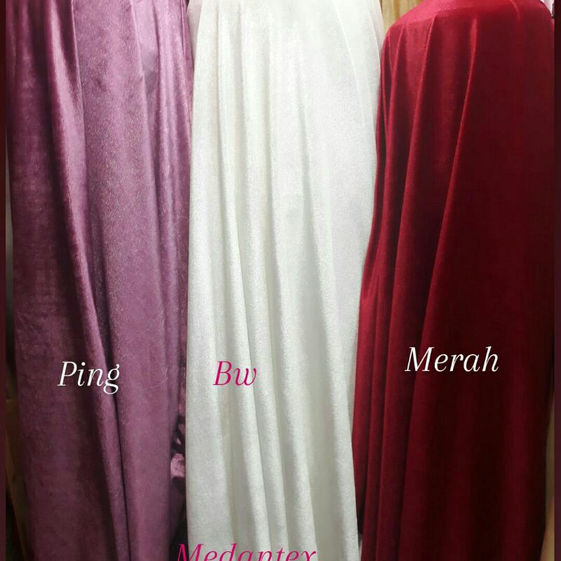 Bahan bludru streach/Kain bludru velvet/merah