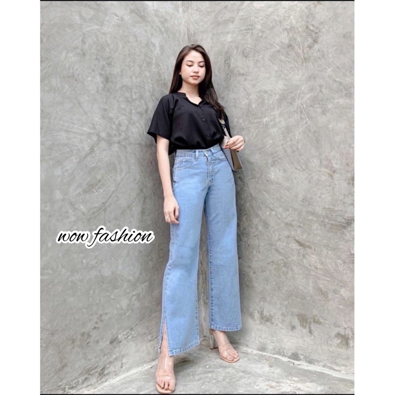 WOW-Meiza Kulot Jeans Hight Waist Premium// Kulot Jeans HW Wanita