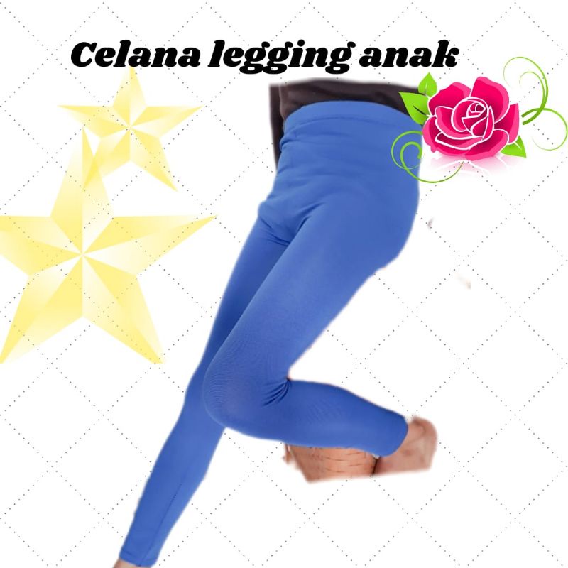 Legging Panjang anak polos 6 - 8 tahun bahan spandek