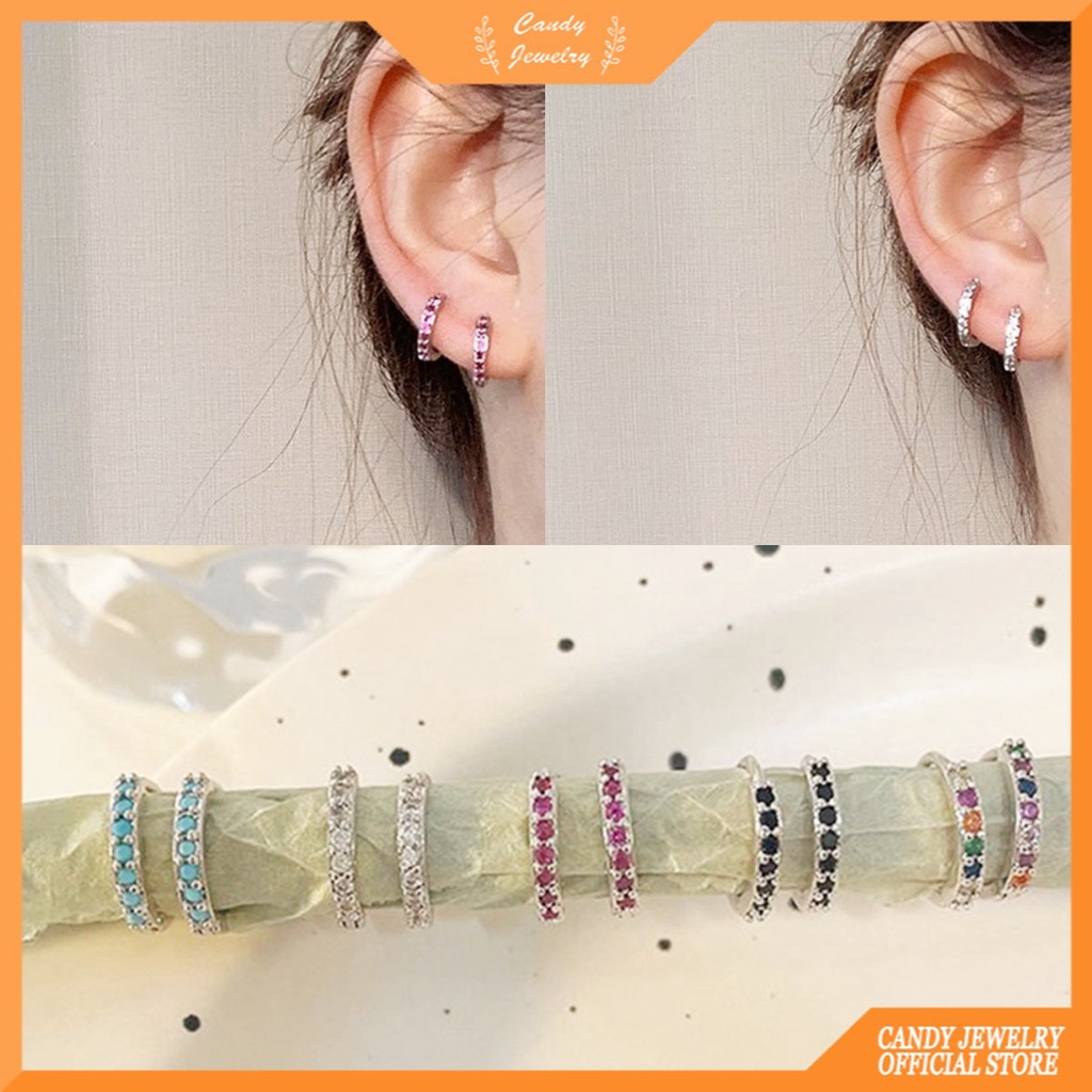 Anting Tusuk Gantung Temperament Desain Permen Hias Berlian Gaya Korea / Retro / Keren / Mewah Untuk Wanita