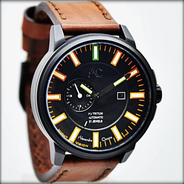 Alexandre Christie Night Vision AC 9202 MB - Jam Tangan Automatic Pria Original