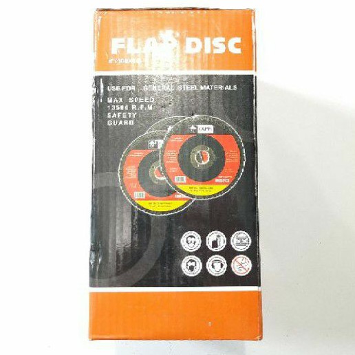 Amplas Susun grit 100 Mata Gerinda Flap Disc 4&quot; Harga Per Kotak (C356K)