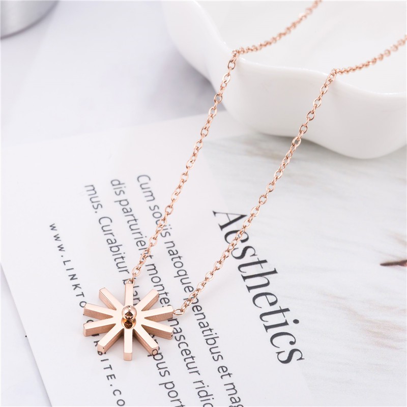 Kalung fashion aksesoris titanium mini korea hadiah wanita cewek 316L anti karat KK046