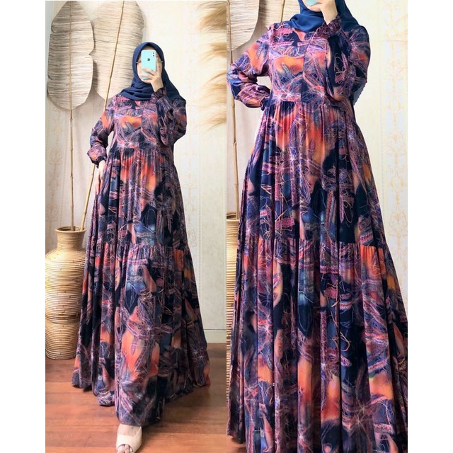 gamis dress fiona fiola cantik keren viscose premium adem daily homie original shabi-q real pict
